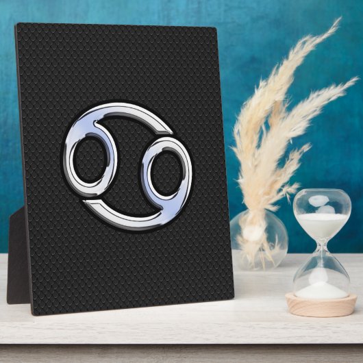 クロームのような癌〔占星術の〕十二宮図のサインのスネークスキンスタイル フォトプラーク (側面)