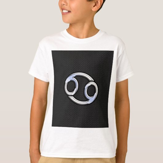 クロームのような癌〔占星術の〕十二宮図のサインのスネークスキンスタイル Tシャツ (正面)