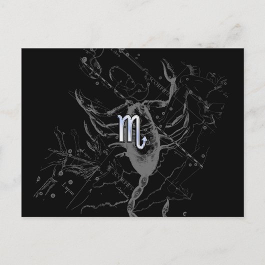クロームのような蠍座〔占星術の〕十二宮図Hevelius 1690 ポストカード (正面)