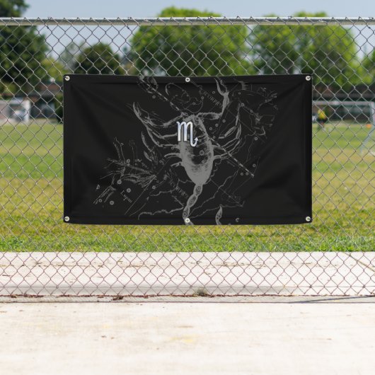 クロームのような蠍座〔占星術の〕十二宮図Hevelius 1690 横断幕 (インサイチュ)