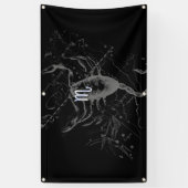 クロームのような蠍座〔占星術の〕十二宮図Hevelius 1690 横断幕 (縦)