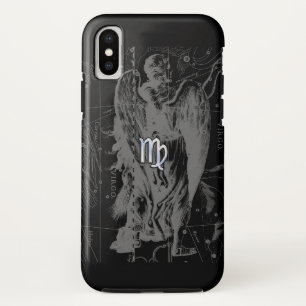 クロームのような《星座》乙女座〔占星術の〕十二宮図サインオンブラックヘベリウス iPhone XSケース
