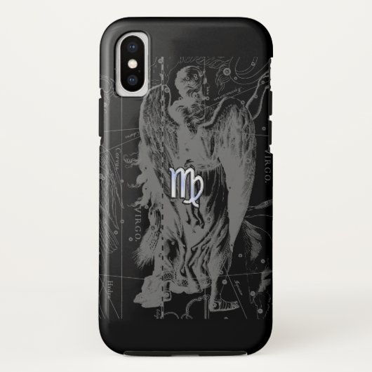 クロームのような《星座》乙女座〔占星術の〕十二宮図サインオンブラックヘベリウス Case-Mate iPhoneケース (裏面)