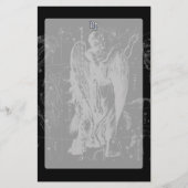 クロームのような《星座》乙女座〔占星術の〕十二宮図Heveliusのブラックサイン 便箋 (正面)