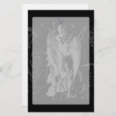 クロームのような《星座》乙女座〔占星術の〕十二宮図Heveliusのブラックサイン 便箋 (正面/裏面)