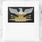 クロームのローマの共和党イーグル 長方形シール (バッグ)