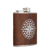 クロームの航海星のウェットマホガニープリント フラスク (右)