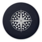 クロームコンパス - 海軍 ネイビー カーボンファイバー プリント セラミックノブ (正面)