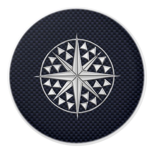 クロームコンパス - 海軍 ネイビー カーボンファイバー プリント セラミックノブ (正面)