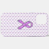 クロームスタイルのクリスタルピンクリボン アウェアネスニット Case-Mate iPhoneケース (裏面 (横))