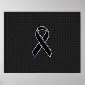クロームスタイルの黒リボン認識 ポスター (正面)