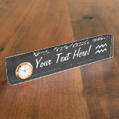 クロームスタイルアクエリアス〔占星術の〕十二宮図スネークデコの看板 デスクネームプレート (側面)