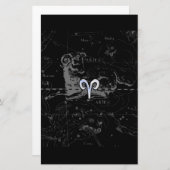 クロームスタイルアリ〔占星術の〕十二宮図サインオンヘベリウス 便箋 (正面/裏面)