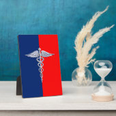 クロームスタイルカドゥセウス医療シンボルリーグ フォトプラーク (側面)