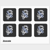 クロームスタイルドラゴンインブラックスネークスキンプリント スクエアシール (シート)