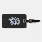 クロームスタイルドラゴンインブラックスネークスキンプリント ラゲッジタグ (正面横)