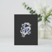 クロームスタイルドラゴンオンブラックスネークスキンプリント ポストカード (スタンド正面)