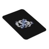 クロームスタイルドラゴンオンブラックスネークスキンプリント マグネット (右側)