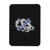 クロームスタイルドラゴンオンブラックスネークスキンプリント マグネット (縦)