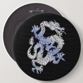 クロームスタイルドラゴンオンブラックスネークスキンプリント 缶バッジ (正面&裏面)