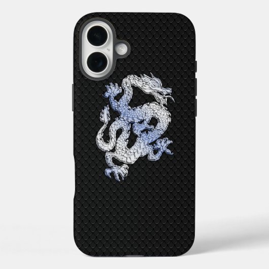 クロームスタイルドラゴンオンブラックスネークスキンプリント Case-Mate iPhoneケース (裏面)
