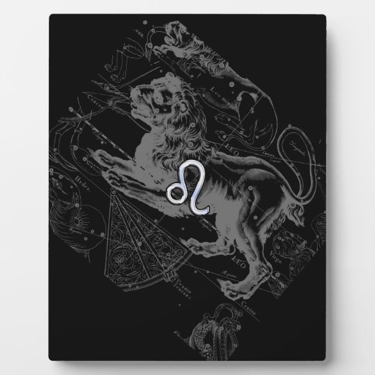 クロームスタイルレオ〔占星術の〕十二宮図マップHevelius 1690 フォトプラーク (正面)