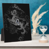 クロームスタイルレオ〔占星術の〕十二宮図マップHevelius 1690 フォトプラーク (側面)