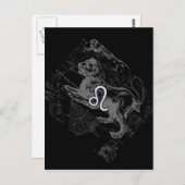 クロームスタイルレオ〔占星術の〕十二宮図マップHevelius 1690 ポストカード (正面/裏面)