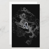 クロームスタイルレオ〔占星術の〕十二宮図マップHevelius 1690 便箋 (正面/裏面)