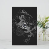 クロームスタイルレオ〔占星術の〕十二宮図マップHevelius 1690 便箋 (スタンド正面)