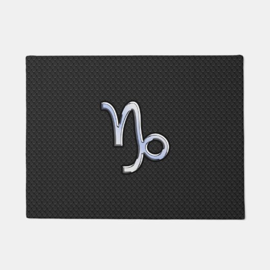 クロームスタイル山羊座サインオンスネークスキンデコ ドアマット (正面)