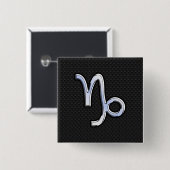 クロームスタイル山羊座サインオンスネークスキンデコ 缶バッジ (正面&裏面)