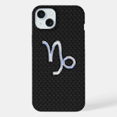 クロームスタイル山羊座サインオンスネークスキンデコ iPhoneケース (裏面)