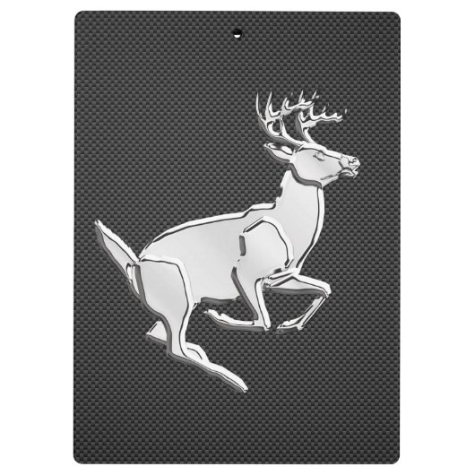 クロームパーソナライズされたランニングの鹿の炭素繊維の外観 クリップボード (裏面)