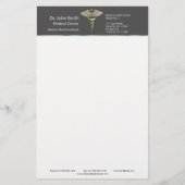 クロームホログラフィック3D医療カデュケウス 便箋 (正面)