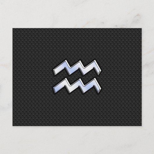 クロームモダンライクAquarius〔占星術の〕十二宮図スネーク ポストカード (正面)