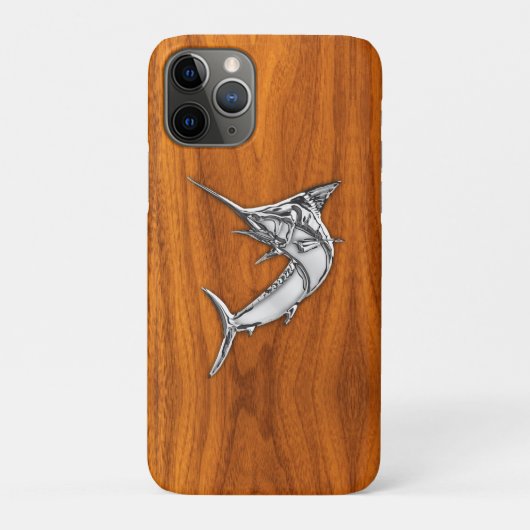 クロームライクマーリンオンチーク木目デコール Case-Mate iPhoneケース (裏)