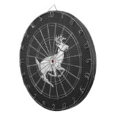 クロームランニングの鹿の炭素繊維デコール ダーツボード (正面右)