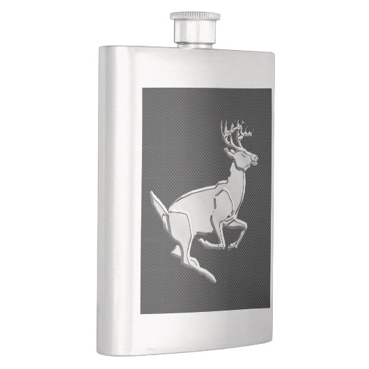 クロームランニングの鹿の炭素繊維デコール フラスク (右)