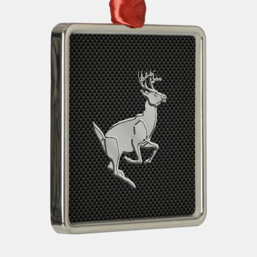 クロームランニングの鹿の炭素繊維デコール メタルオーナメント (右)