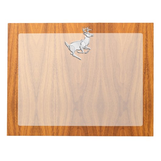 クロームランニングプリントの鹿オン素晴らしチーク ノートパッド (正面)