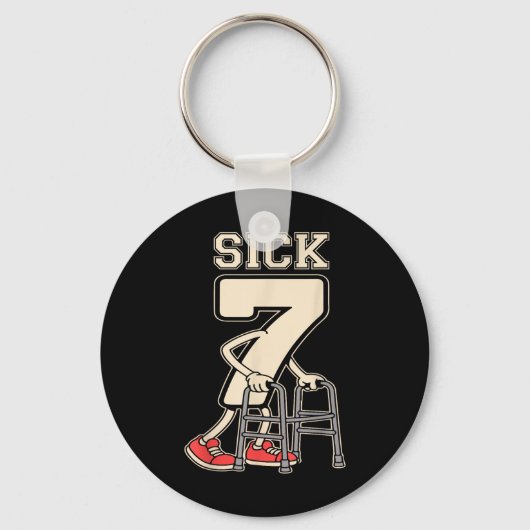 クローム付きの Sick Seven ミーム 67 楽しい Sick 7 セブン キーホルダー (正面)