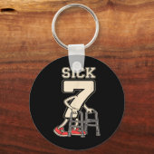 クローム付きの Sick Seven ミーム 67 楽しい Sick 7 セブン キーホルダー (正面)