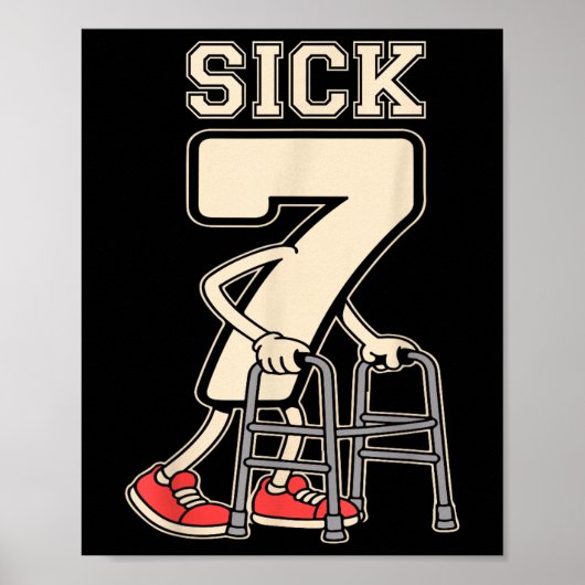 クローム付きの Sick Seven Meme 67 冗談 Sick 7 セブン ポスター (正面)