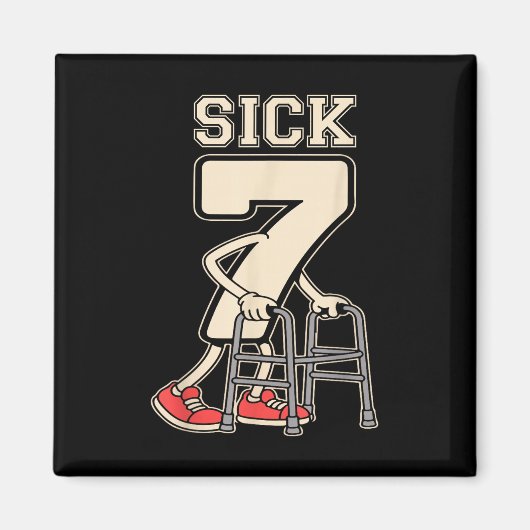 クローム付きの Sick Seven Meme 67 楽しい Sick 7 セブン マグネット (正面)