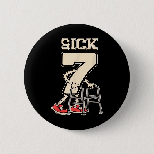 クローム付きの Sick Seven Meme 67 楽しい Sick 7 セブン 缶バッジ (正面)