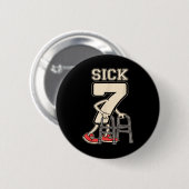 クローム付きの Sick Seven Meme 67 楽しい Sick 7 セブン 缶バッジ (正面&裏面)