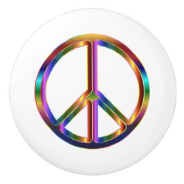 クローム平和サイン セラミックノブ