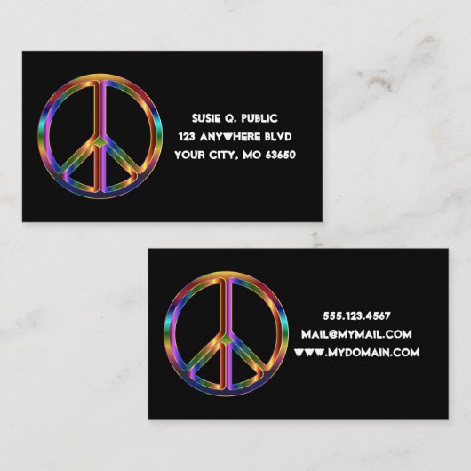 クローム平和サイン 名刺 (正面/裏面)