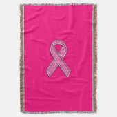 クローム鮮やかグリッタースタイルピンクリボン認識度 スローブランケット (正面縦)